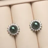 Mother's Day Gift Diamante Jewelry Pearl Necklace and Earring Set with Box