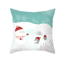 Home Decoration Christmas Snowman Pillowcase Cushion Pillow Cover