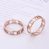 Fashion Jewelry Roman Numerals Hollow Out Stainless Steel Ring