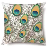 4PCS Home Cotton Decorative Peacock Pattern Throw Pillow Case Cushion Covers For Sofa Couch Bed Chair