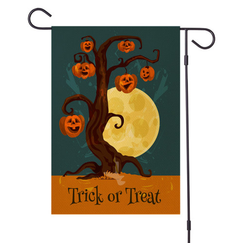 Halloween Ghost Pumpkin Trick or Ttreat Garden Courtyard Flag