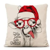 Linen Home Decoration Christmas Alpaca Dog Pillow Sofa Pillow Case
