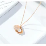 Full Drill Shell Pearl Diamond Pendant Chain Jewelry Necklace