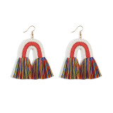 Pure Color Cord Tassel Stud Earrings
