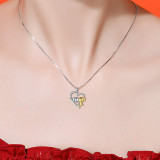 Heart Animals Necklace I Love You Forever Diamante Jewelry Mother's Day Gift