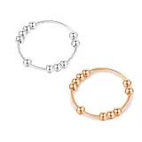 Stainless Bead Steel Ring for Fidget Ring Anxiety Stress Relief
