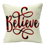 Home Decoration Christmas Lattice Letter Linen Pillowcase Holiday Home Decoration