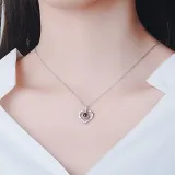 100 languages I love you Rose Gold Love Heart Clavicle Chain Jewelry Necklace