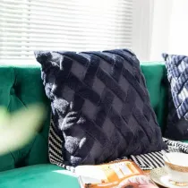 Cross Check Style Soft Velvet Decorative Throw Pillow Covers