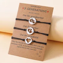 3PCS Mother's Day Gifts Jewelry Hollow Love Heart Charm Bracelets from Daughter Mom