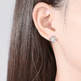 Mother's Day Love You 925 Sterling Silver Moissanite Drill Adjustable Necklace Ring Earring With Rose Box