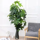 Artificial Plant Potted Pachira Macrocarpa Tree Green Plant Bonsai Decoration