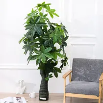 Artificial Plant Potted Pachira Macrocarpa Tree Green Plant Bonsai Decoration