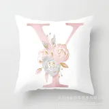 4PCS Home Cotton Decorative Letter A-Z Throw Pillow Case Cushion Covers For Sofa Couch Bed Chair