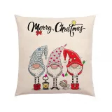 Home Decoration Christmas Cartoon Santa Claus Burlap Pillowcase Cute Pillowcase