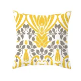 4PCS Home Cotton Decorative Yellow Stripe Throw Pillow Case Cushion Covers For Sofa Couch Bed Chair
