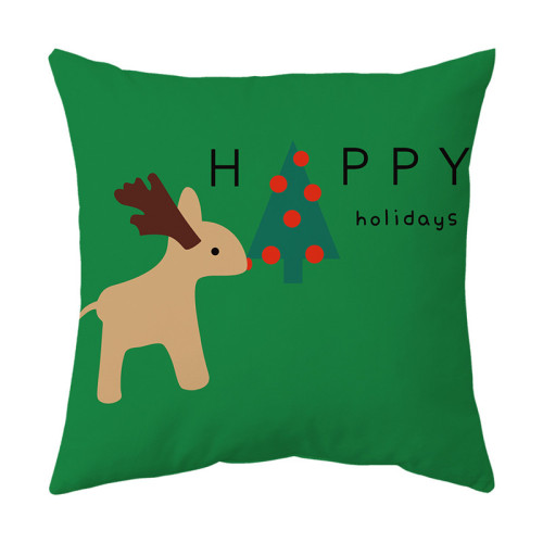Christmas Cartoon Christmas Reindeer Hugging Pillowcase Cushion Pillow Cover