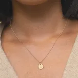 2PCS Pendant Necklace and Bracelet Plated Disc Double Side Engraved A-Z Letter Jewelry Gift for Women
