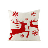 Home Decoration Christmas Elk Hugging Pillow Cover Cartoon Printed Home Sofa Cushion Cover