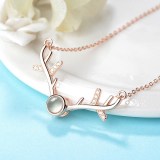 100 languages I Love You Rose Gold 925 Sterling Silver Zircon Diamond Deer Chain Jewelry Bracelet