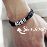 DIY Round Ring Bracelets with Name Engraved Custom Gift For Dad Mom Friends