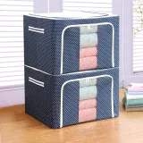 Storage Box Folding Dustproof for Bedroom Clothes Toys Storage