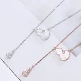 Full Drill Gourd Diamond Pendant Chain Jewelry Necklace