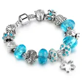 Women's Star Heart Beaded Zircon Diamond Bracelet Chain Charm Jewelry