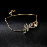 Mama Multicolor Letter Diamante Necklace Bracelet Mom Jewelry Set Gift For Mother's Day