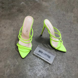 Pointed Toe Slippers Candy Color Stiletto High Heel