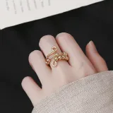 Silver Adjustable Anti Anxiety Beaded Spinner Rings Stacking Spinning Worry Ring