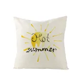 4PCS Home Cotton Decorative Hello Summer Throw Pillow Case Cushion Covers For Sofa Couch Bed Chair