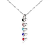 DIY Diamond Necklace Letter Pendant Name Engraved Custom with Birth Stone