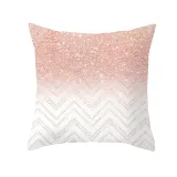 4PCS Home Cotton Decorative Pink Gold Blocking Throw Pillow Case Cushion Covers For Sofa Couch Bed Chair