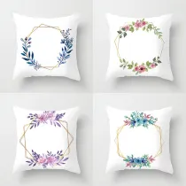 4PCS Flowers Love Home Cotton Decorative Throw Pillow Case Cushion Covers