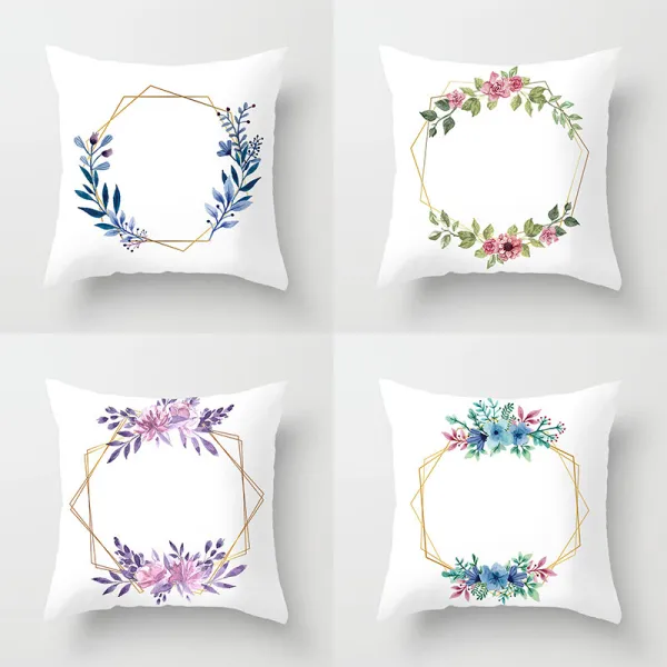 4PCS Flowers Love Home Cotton Decorative Throw Pillow Case Cushion Covers