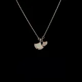 Full Drill Apricot Leaf Diamond Pendant Chain Jewelry Necklace
