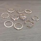 Gold Star Moon Heart Bohemian Adjustable Stackable Finger Rings