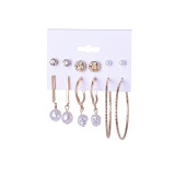 Tassel Circle Diamond Stud Loops Earrings Sets