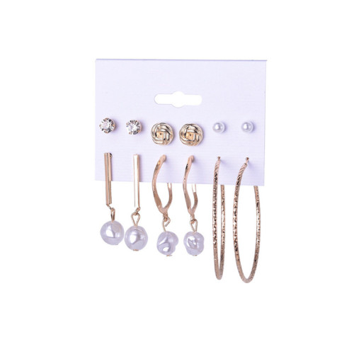 Tassel Circle Diamond Stud Loops Earrings Sets