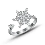 Zircon Diamonds Anxiety Stainless Steel Spinner Relieveing Ring Flower Butterfly Jewelry Rings