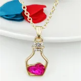 Heart Type Crystal Pendant Silver Golden Chain Jewelry Necklace