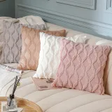 Diamond Lattice Style Soft Velvet Wool Decorative Throw Pillow Cushion Covers