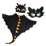 Kids Dinosaur Show Performance Cloak Hat Mask Halloween Christmas Cosplay Costume