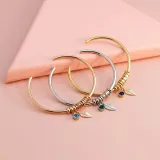 DIY Leaf Round Ring Necklace Bracelet Name Engraved Custom with Birth Stone
