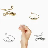 Silver Adjustable Anti Anxiety Beaded Spinner Rings Stacking Spinning Worry Ring