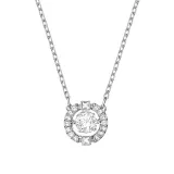 Silver Zircon Diamonds Beating Heart Clavicle Chain Jewelry Necklace