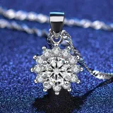 Silver Zircon Diamond Sunflower Pendant Chain Jewelry Bracelet Earrings Necklaces Rings Jewelry Sets