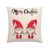 Home Decoration Christmas Cartoon Santa Claus Burlap Pillowcase Cute Pillowcase