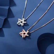 Full Drill Pentagram Diamond Pendant Chain Jewelry Necklace